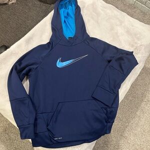 Youth XL Nike Dri-fit Blue Hoodie with Logo